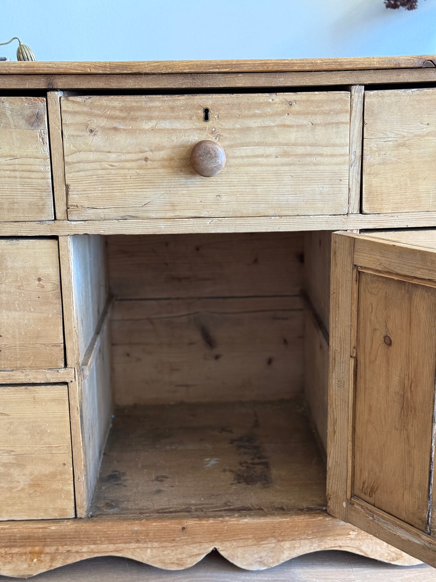 Antique 19th Century English Pine Sideboard