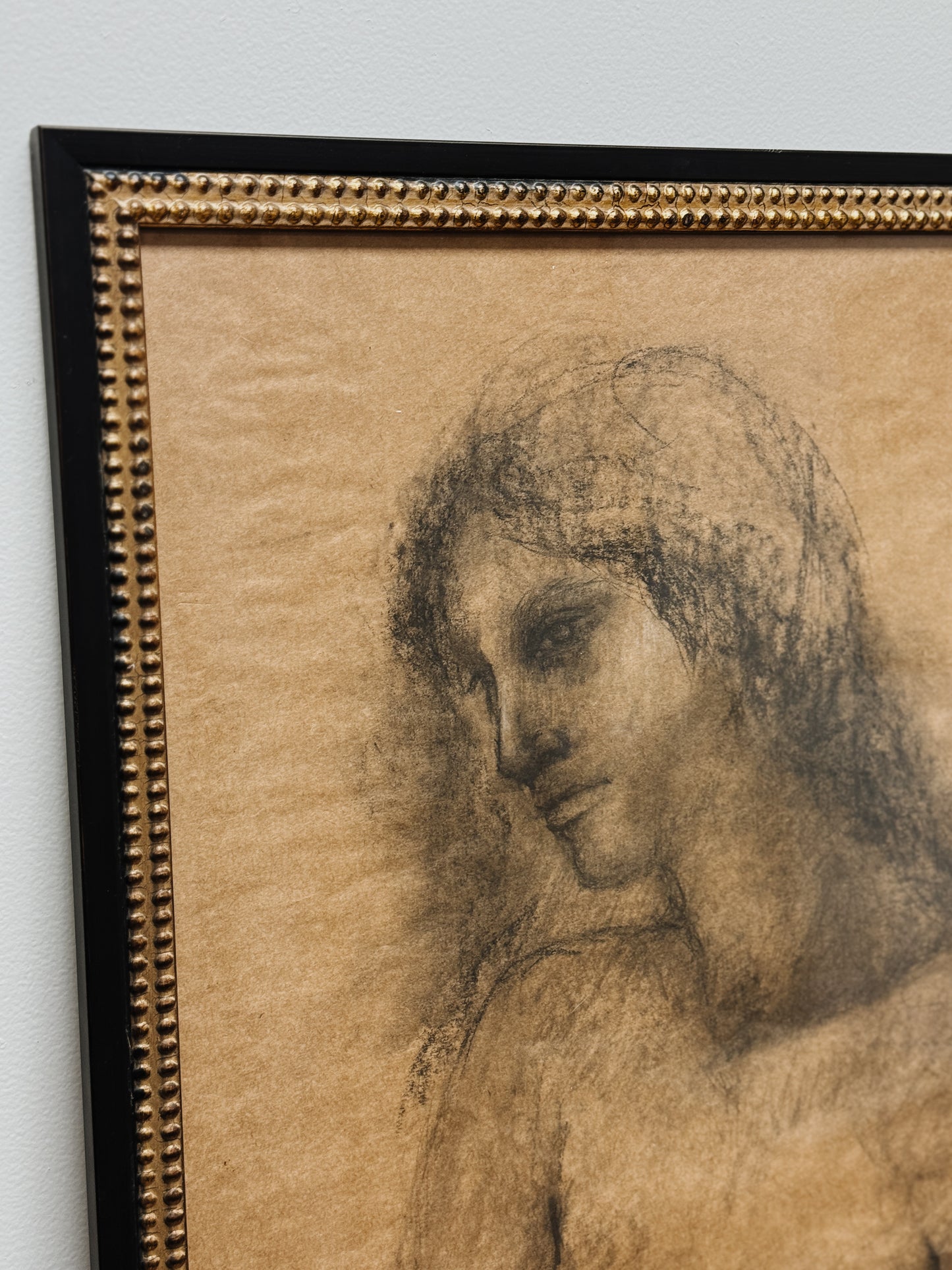 Antique Original Charcoal Sketch, Nude Figure II