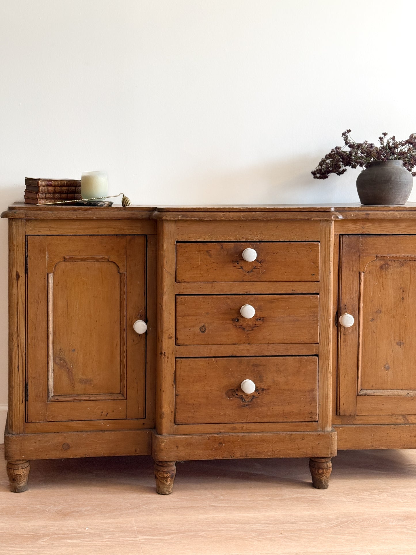 Antique 19th Century English Pine Sideboard