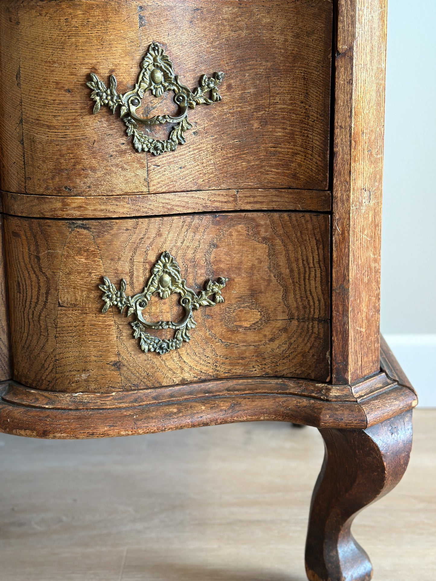 Large Antique French Walnut Commode Arbalette/Chest of Drawers