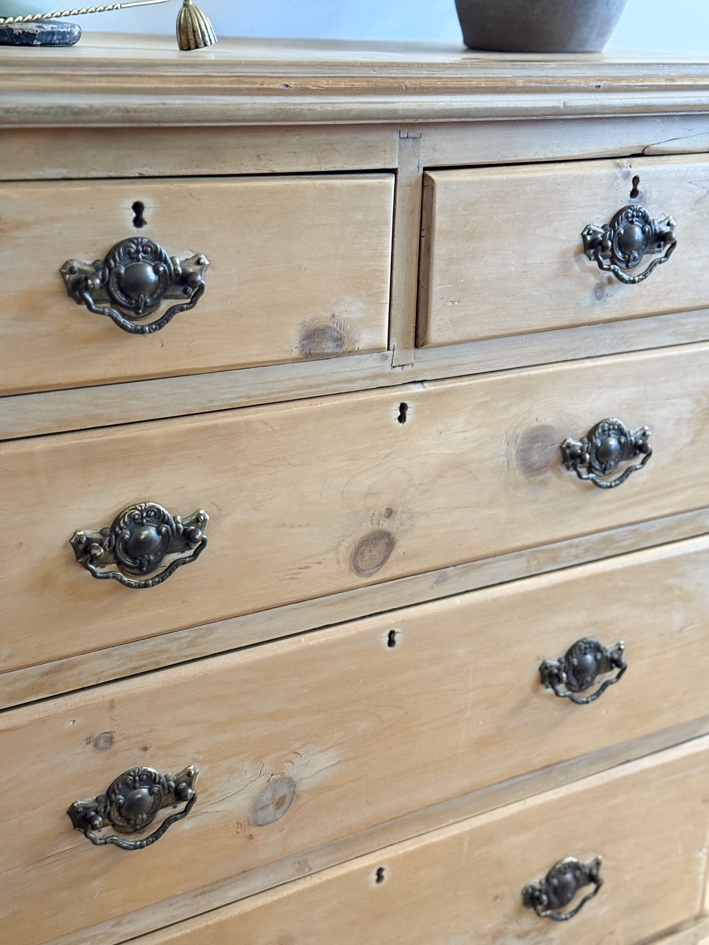 Antique English Pine Dresser, Two over Three