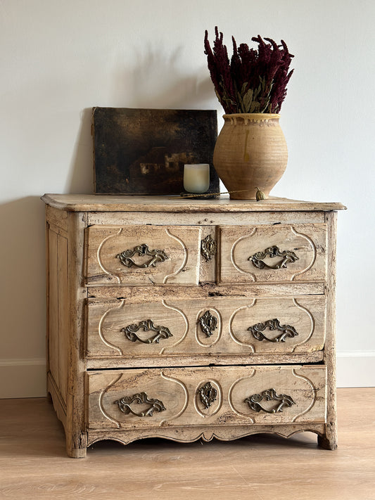 18th Century French Bleached Commode/Chest of Drawers