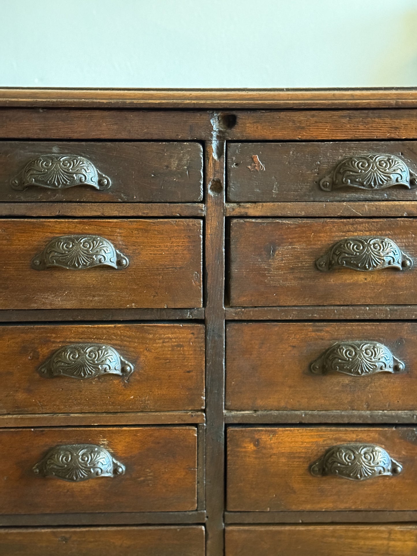 Antique 16 Drawer Flat File Cabinet/Sideboard