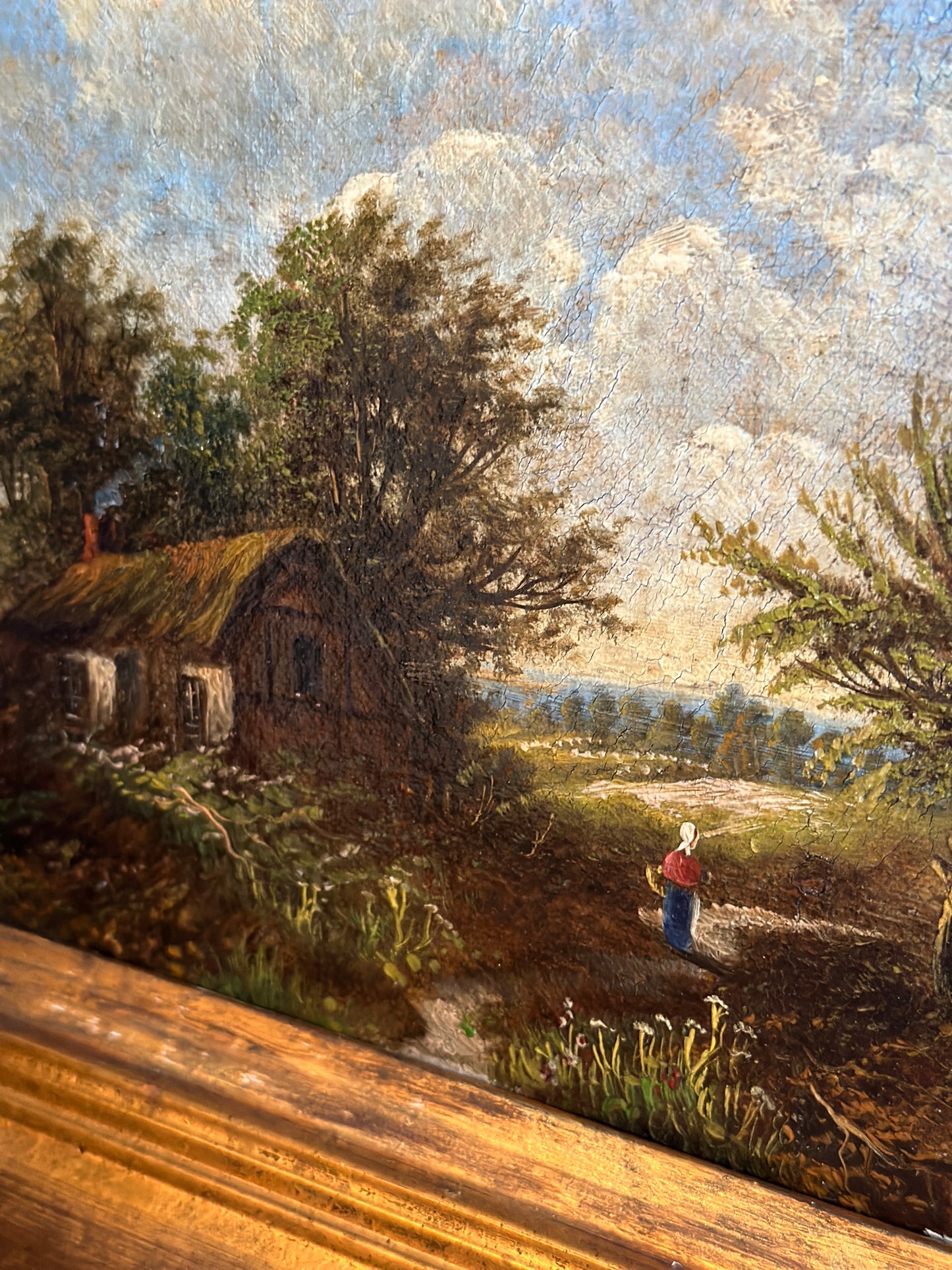 Original 19th c. Antique Oil Painting, Norwich School Landscape