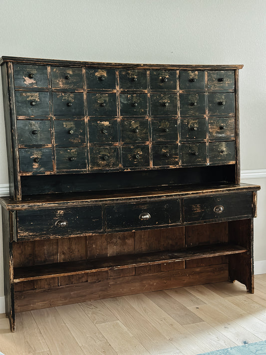 Antique Pine Hungarian Apothecary Cabinet/Shop Counter