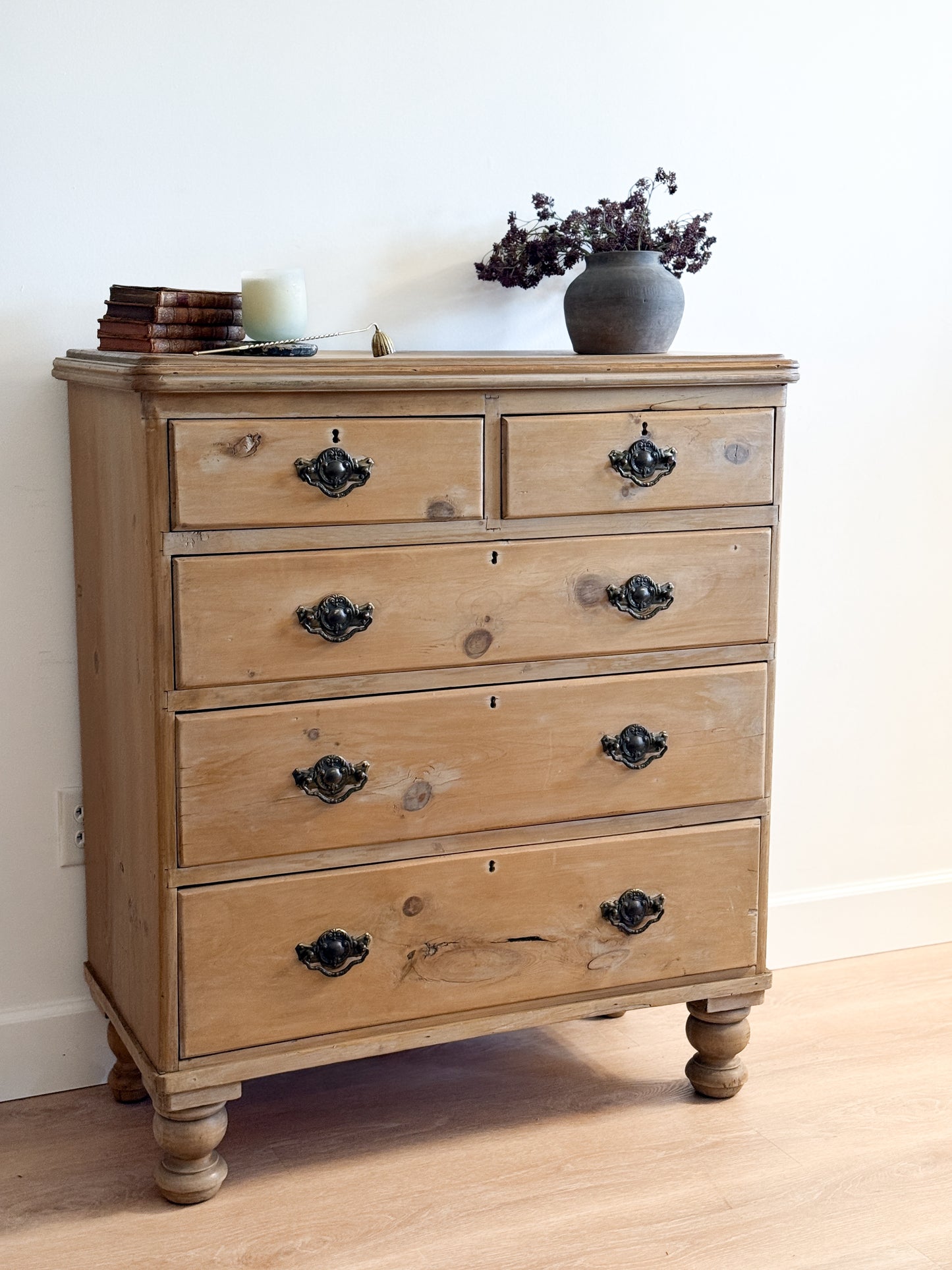 Antique English Pine Dresser, Two over Three