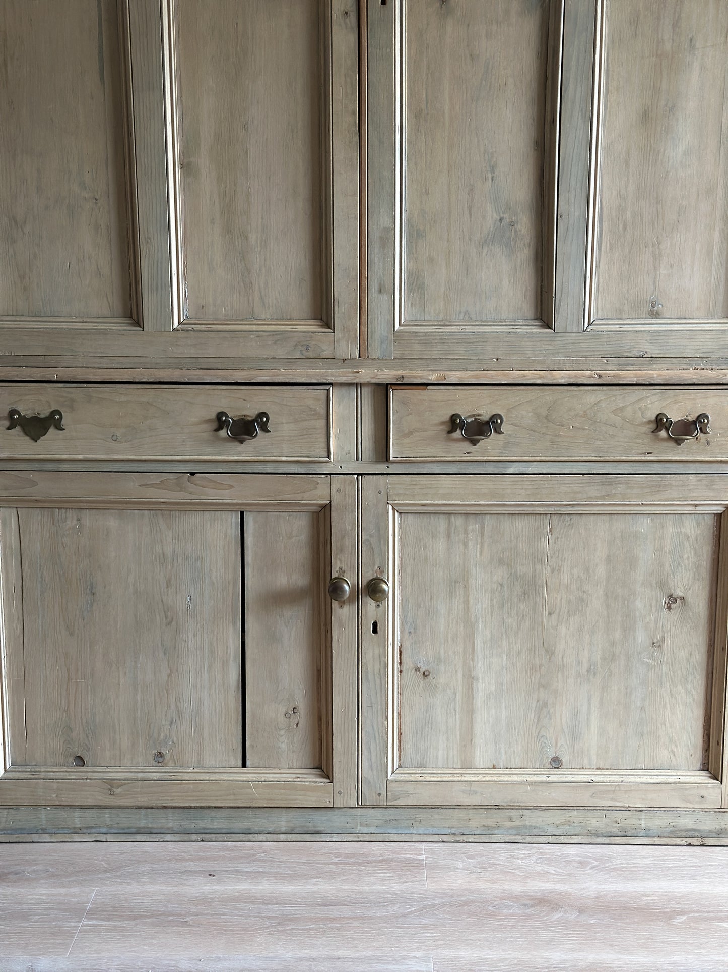 Antique English Pine Linen Press/Hutch