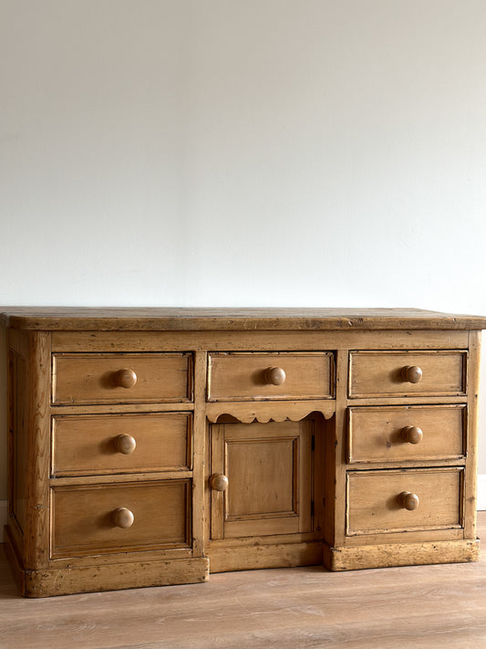 Antique 19th Century English Pine Sideboard/Dresser Base