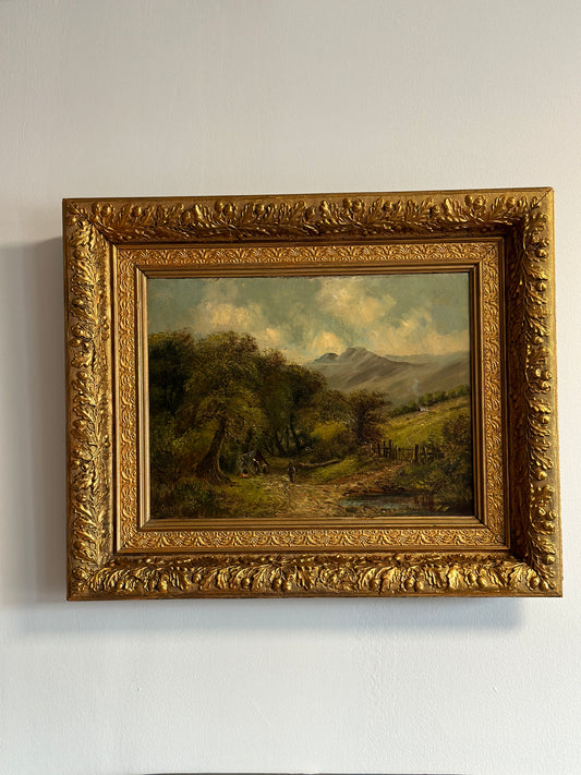 Antique Original Lake District Oil Painting, by George Augustus Williams (1814-1901)