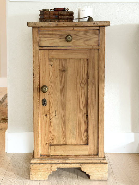 Antique English Pine Side Table/Nightstand