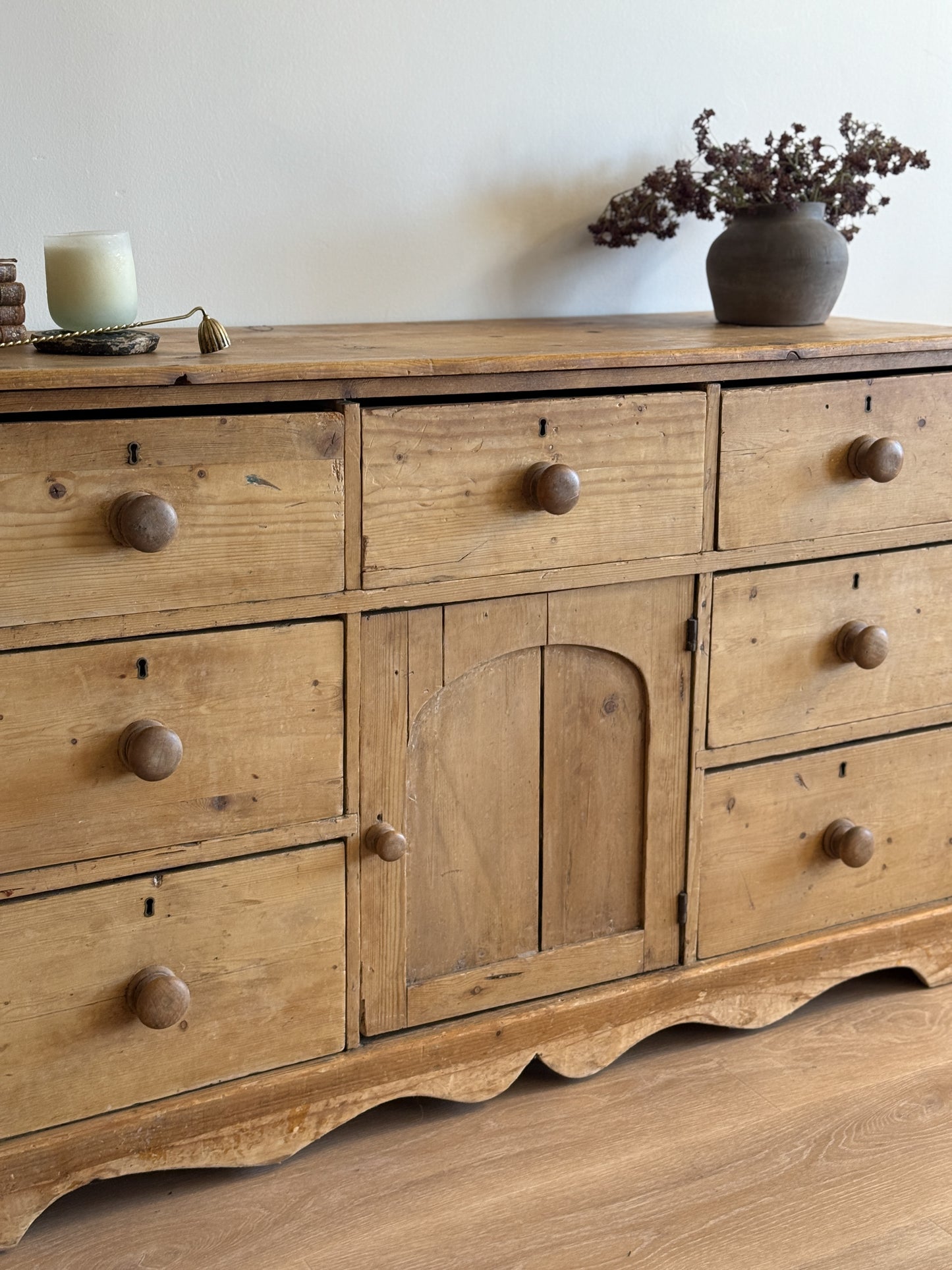 Antique 19th Century English Pine Sideboard