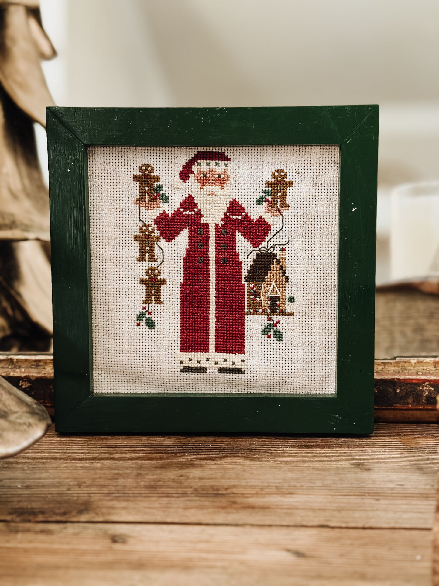 Vintage Christmas Santa Cross Stitch Embroidery