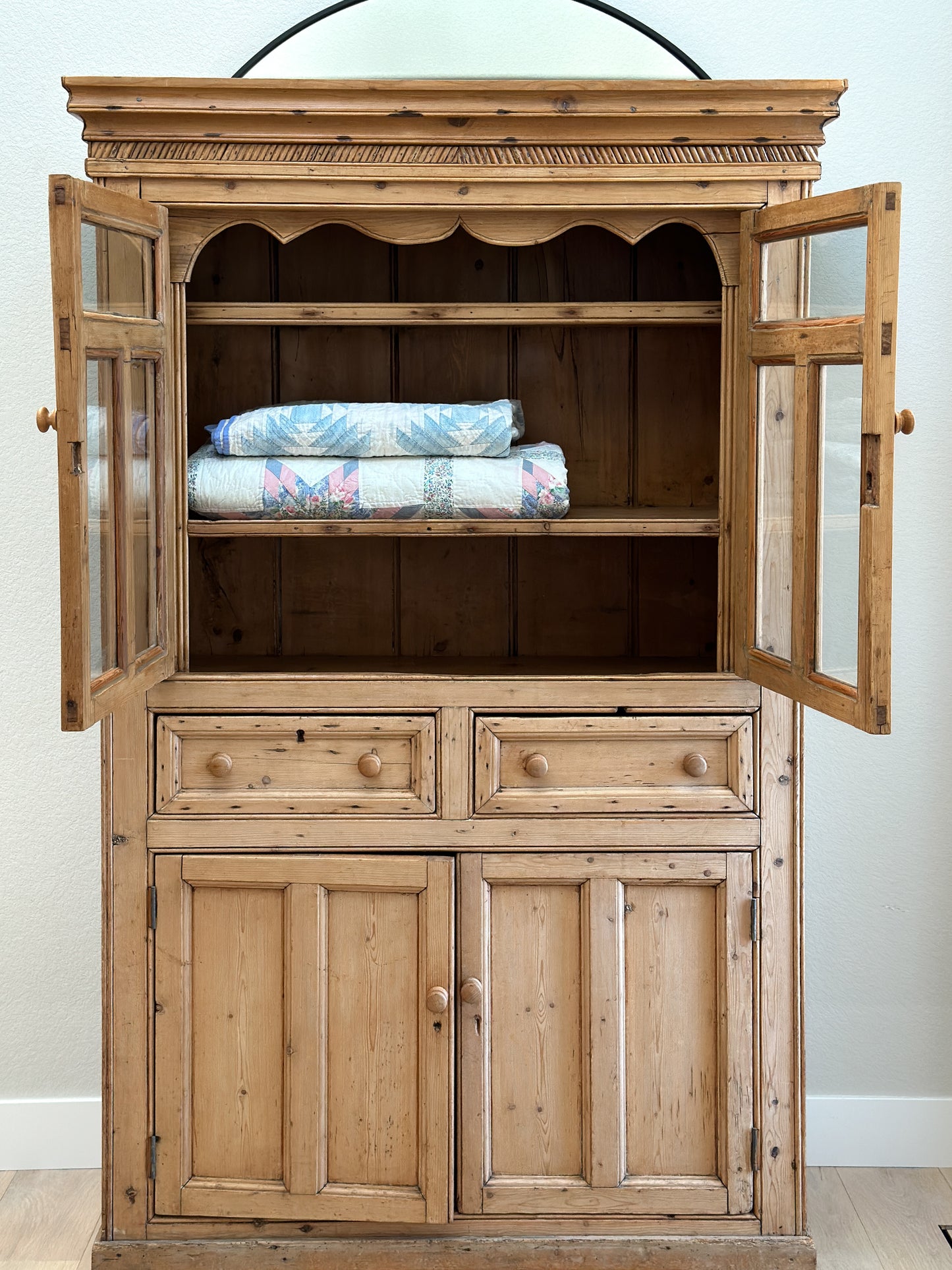 Antique Irish Pine Hutch/Cabinet