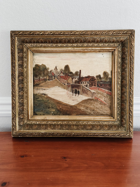 Original Antique European Oil Painting, by Kert