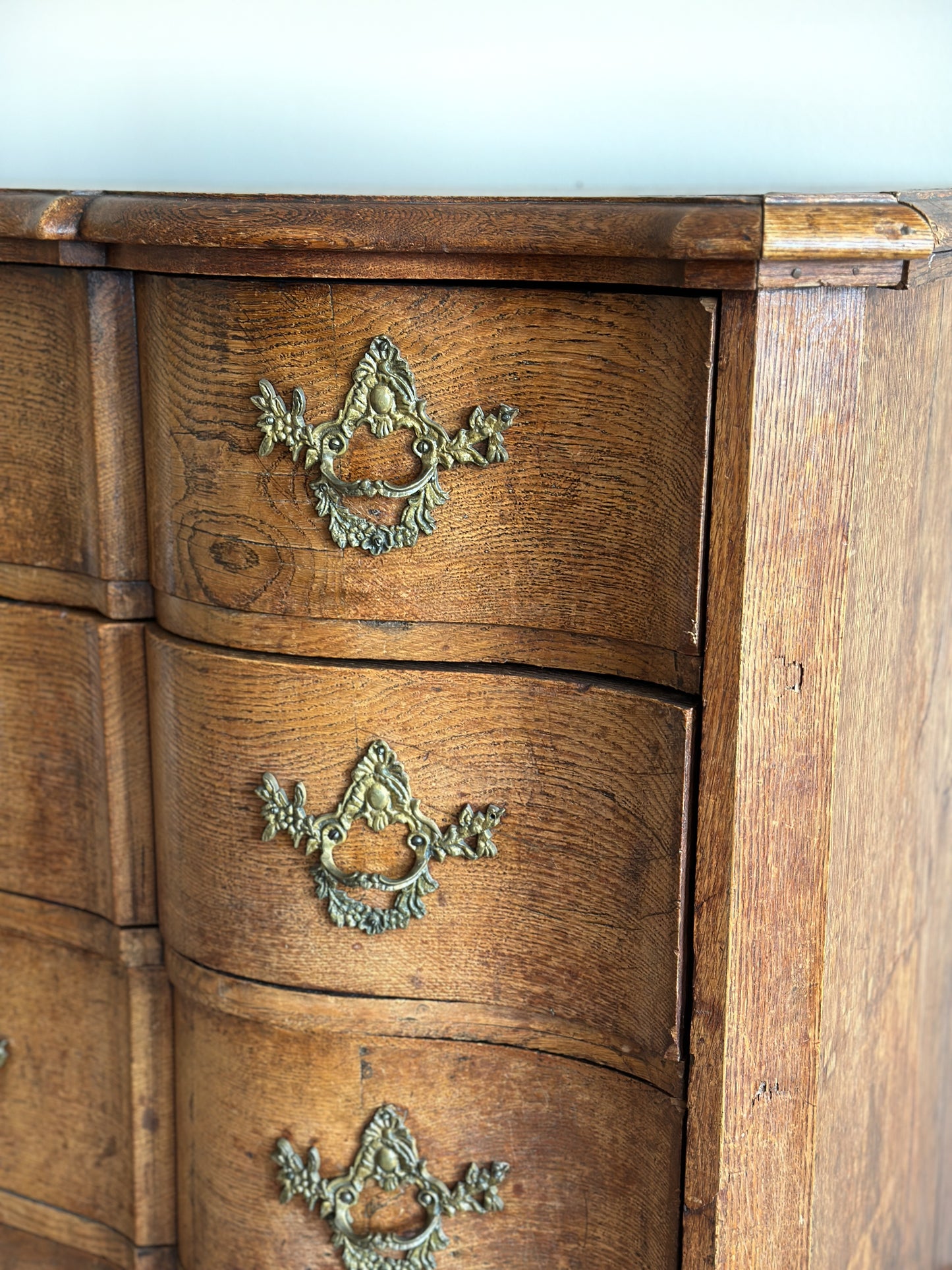 Large Antique French Walnut Commode Arbalette/Chest of Drawers