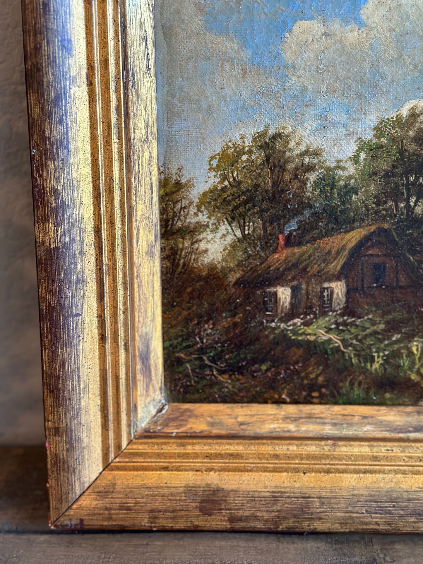 Original 19th c. Antique Oil Painting, Norwich School Landscape