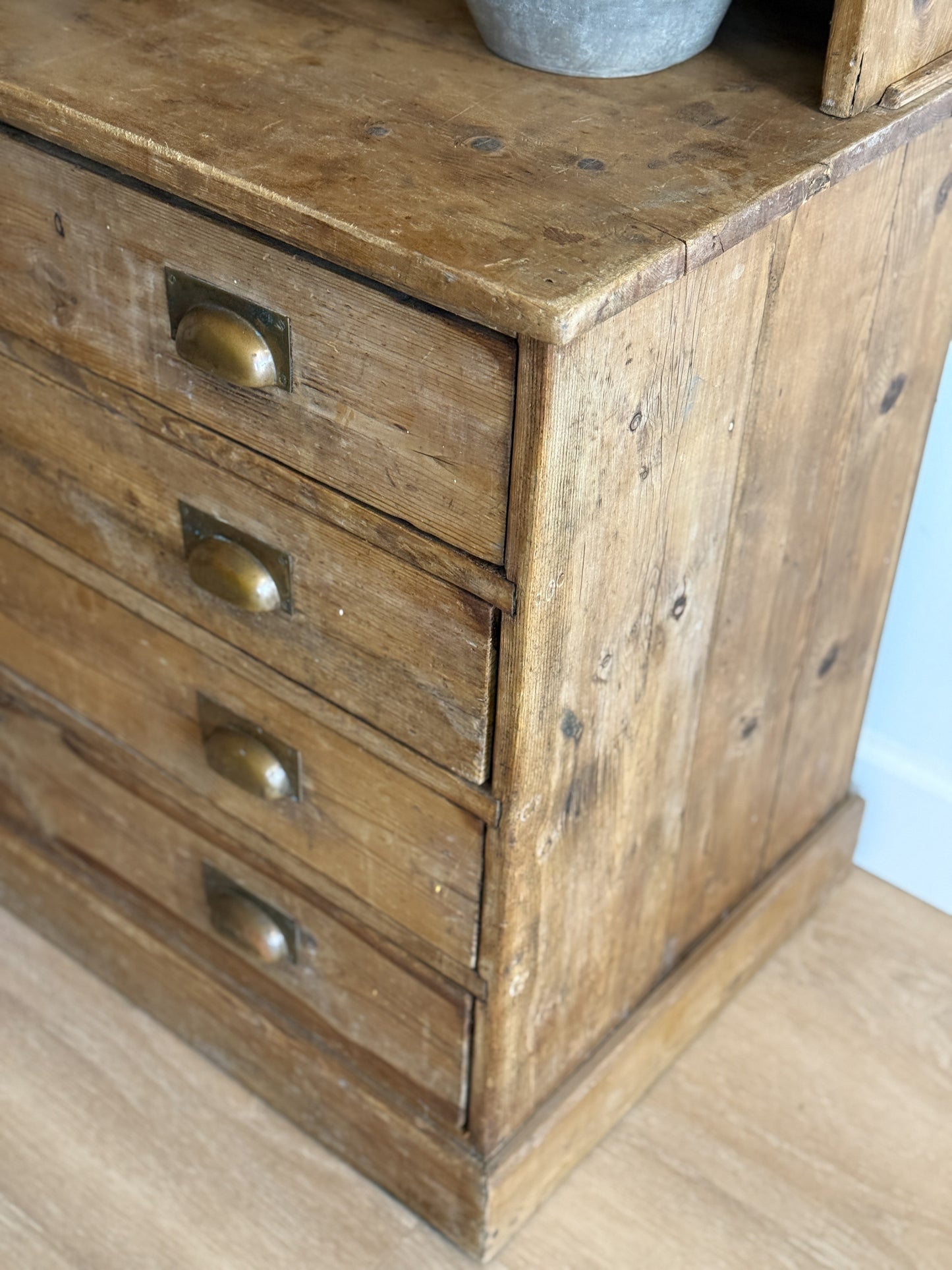 Antique Pine Mail Sorter Hutch