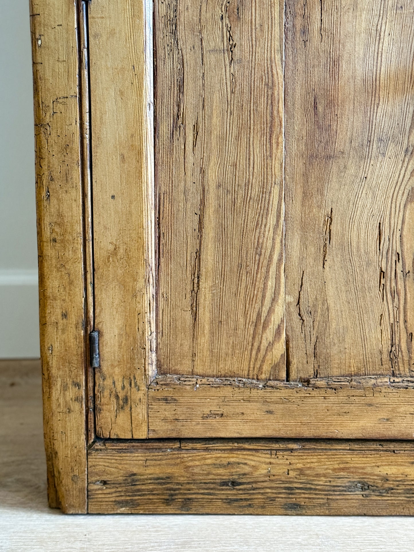 Large Antique English Pine Step-back Hutch