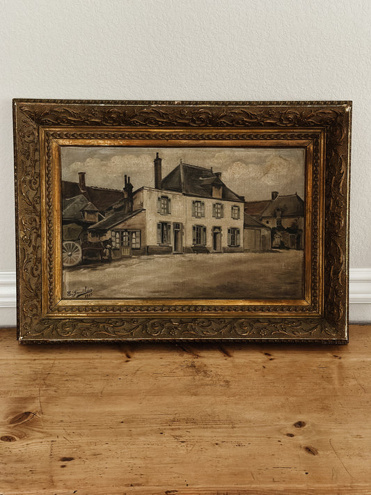 Antique Original French Oil Painting