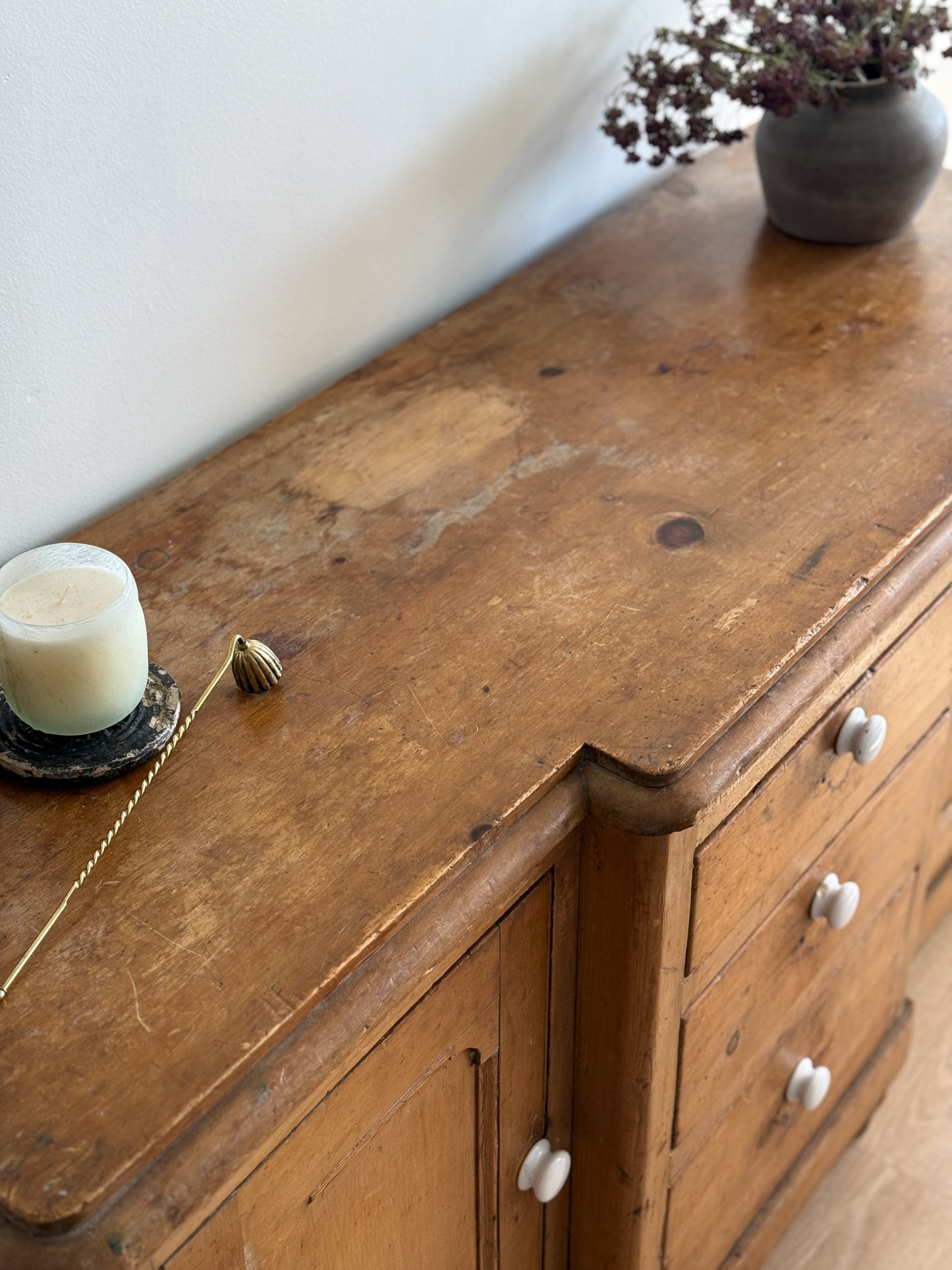 Antique 19th Century English Pine Sideboard