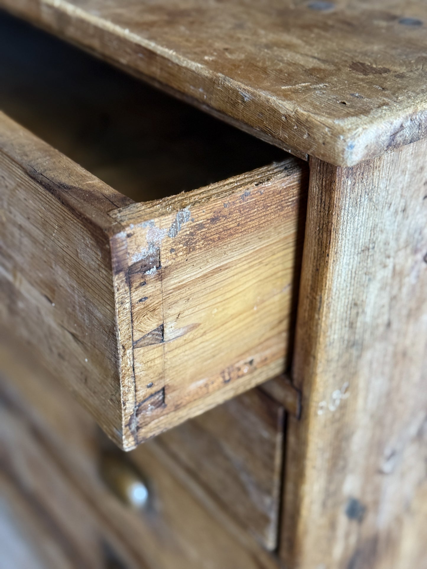 Antique Pine Mail Sorter Hutch