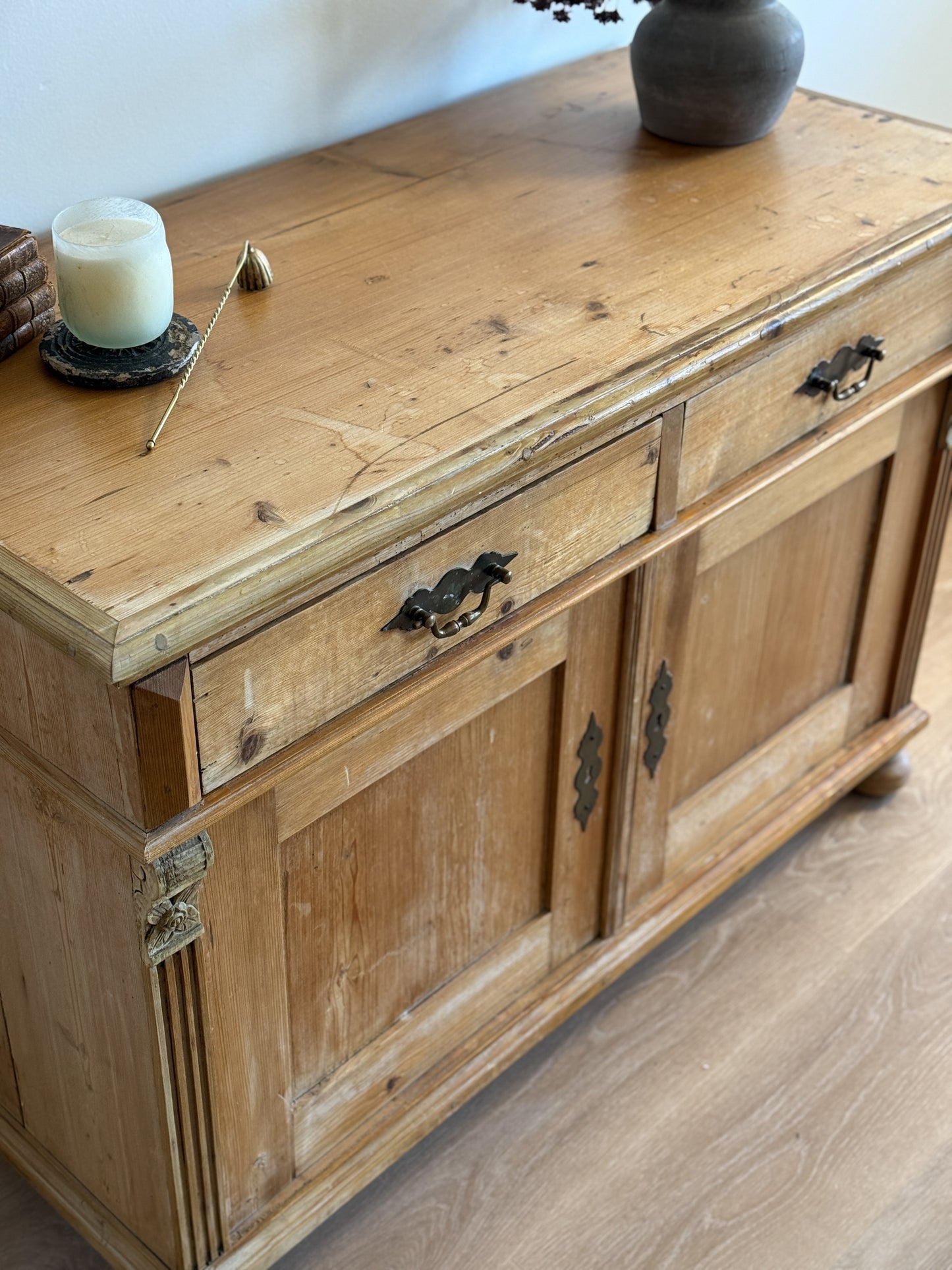 Antique English Pine Sideboard