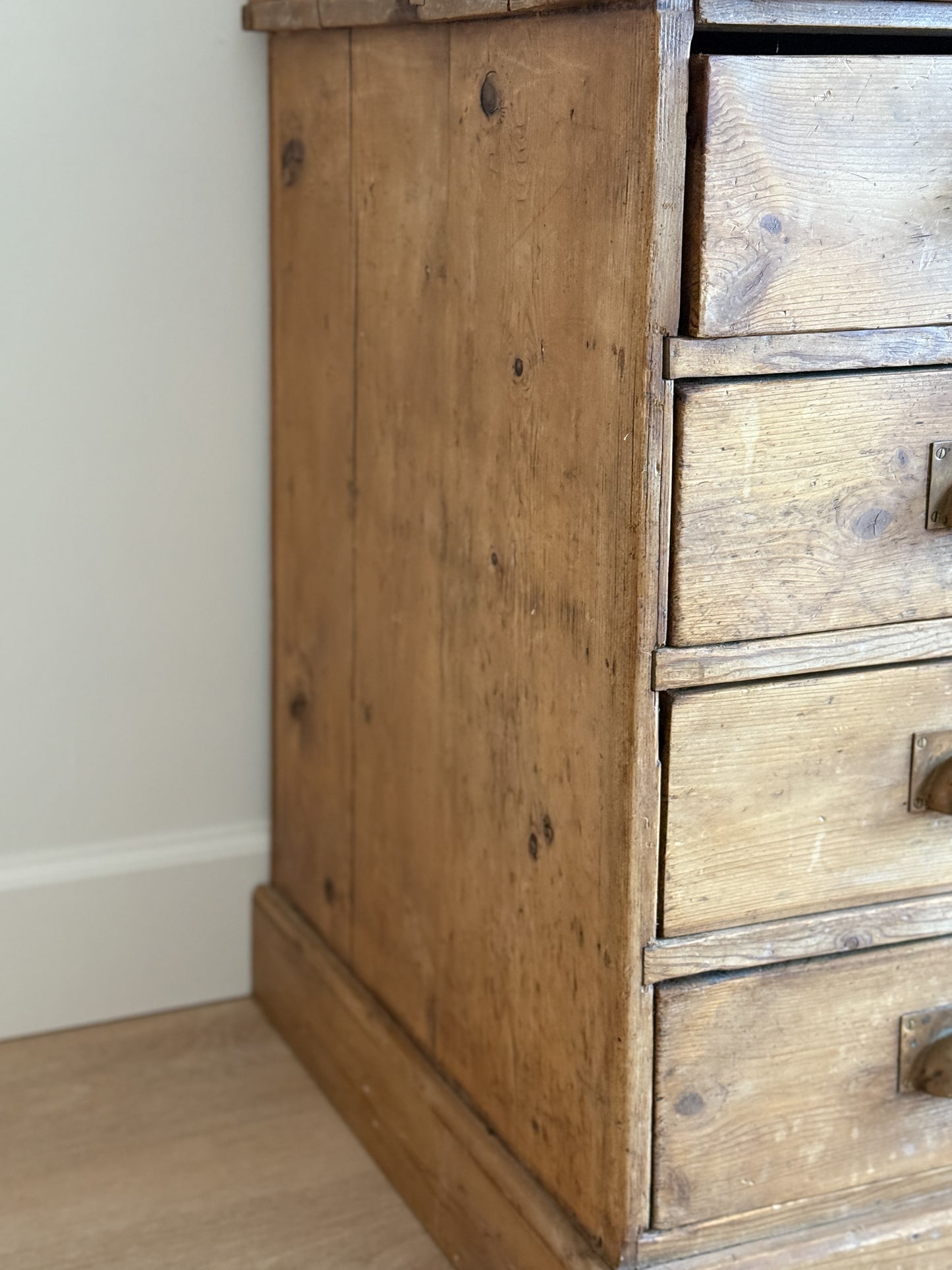 Antique Pine Mail Sorter Hutch