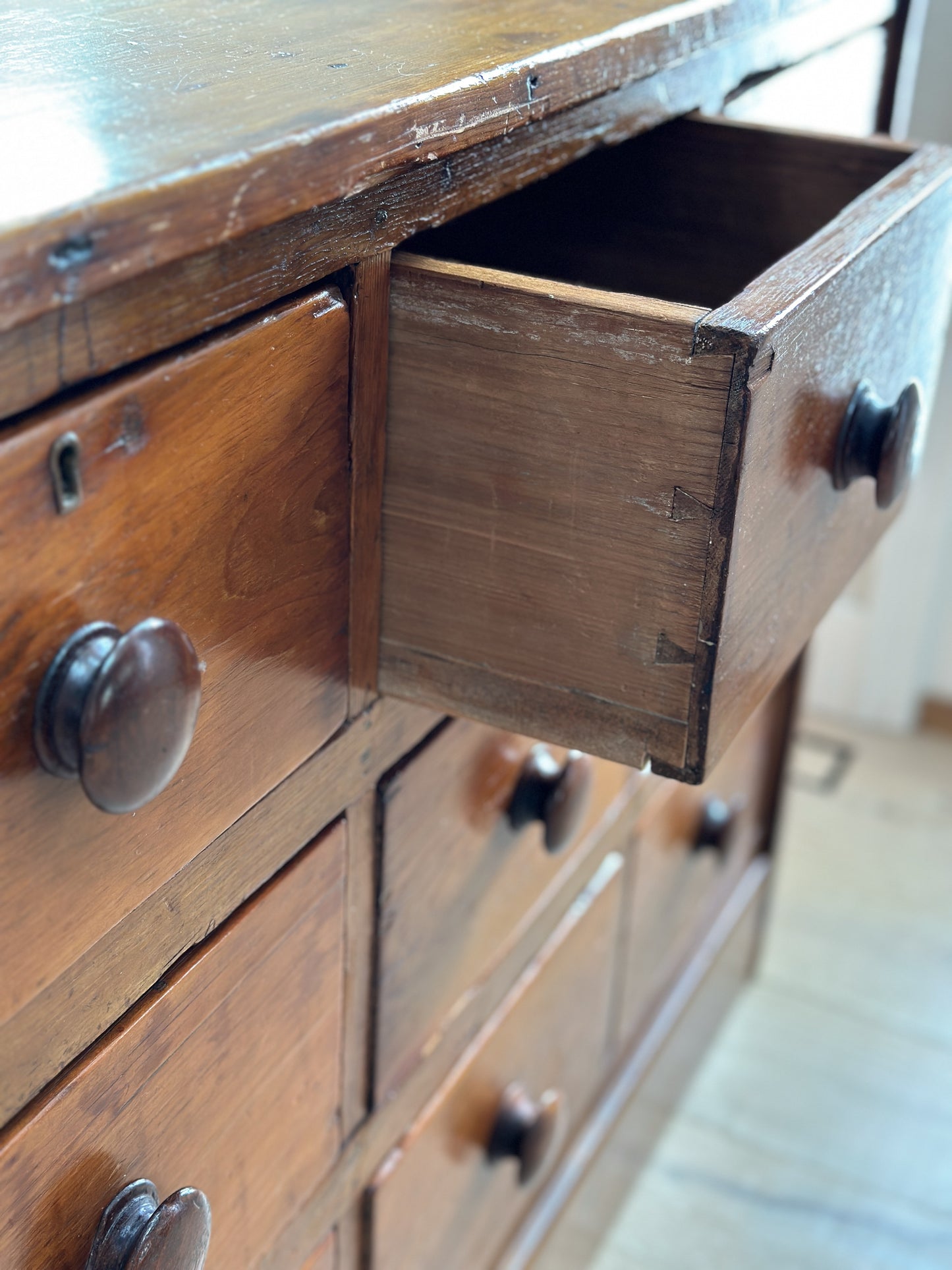 Antique English Pine Sideboard/Chest of Drawers