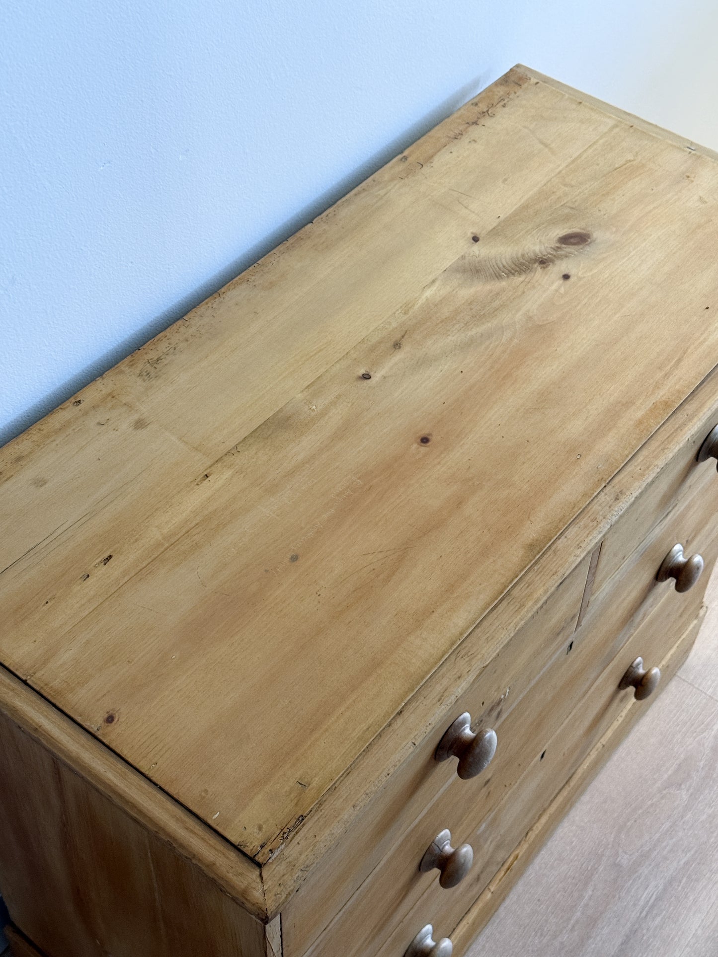 Antique English Pine Dresser, Two over Two