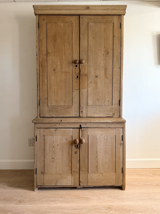 Antique English Pine Wardrobe/Cupboard