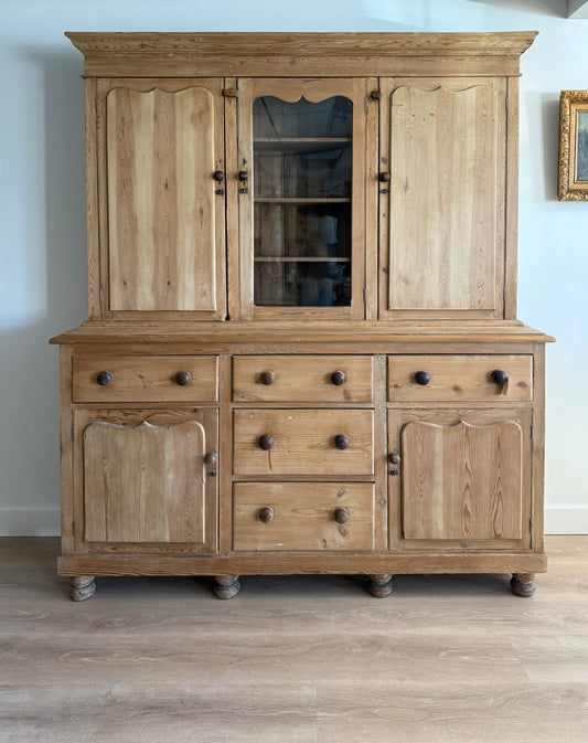 Large Antique English Pine Hutch