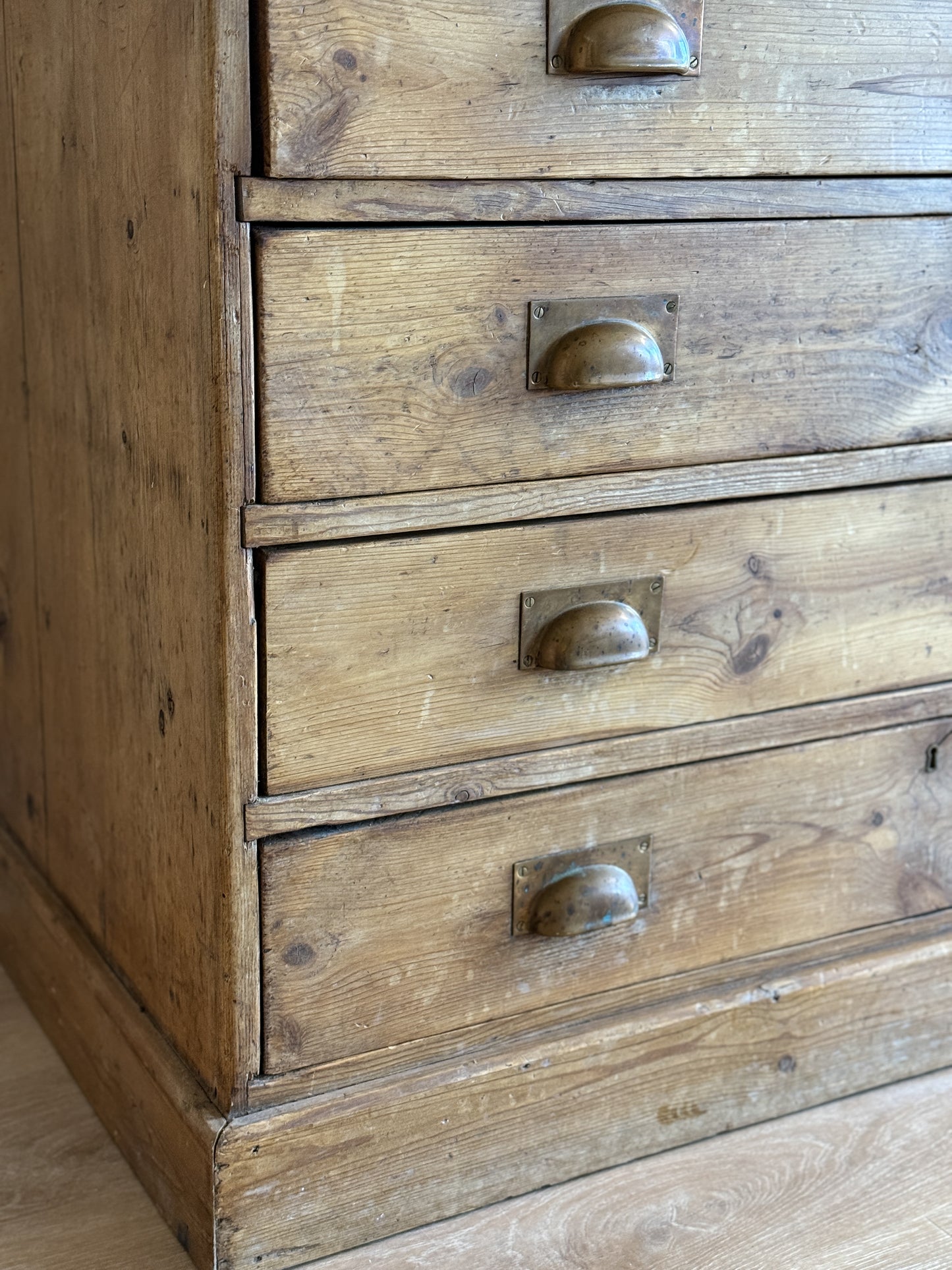 Antique Pine Mail Sorter Hutch