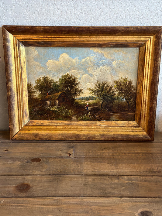 Original 19th c. Antique Oil Painting, Norwich School Landscape