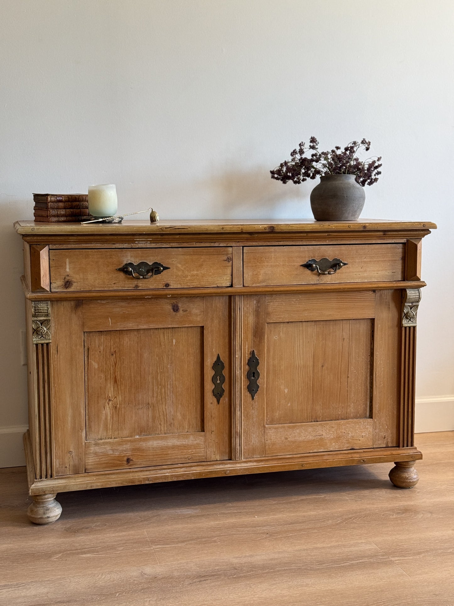 Antique English Pine Sideboard