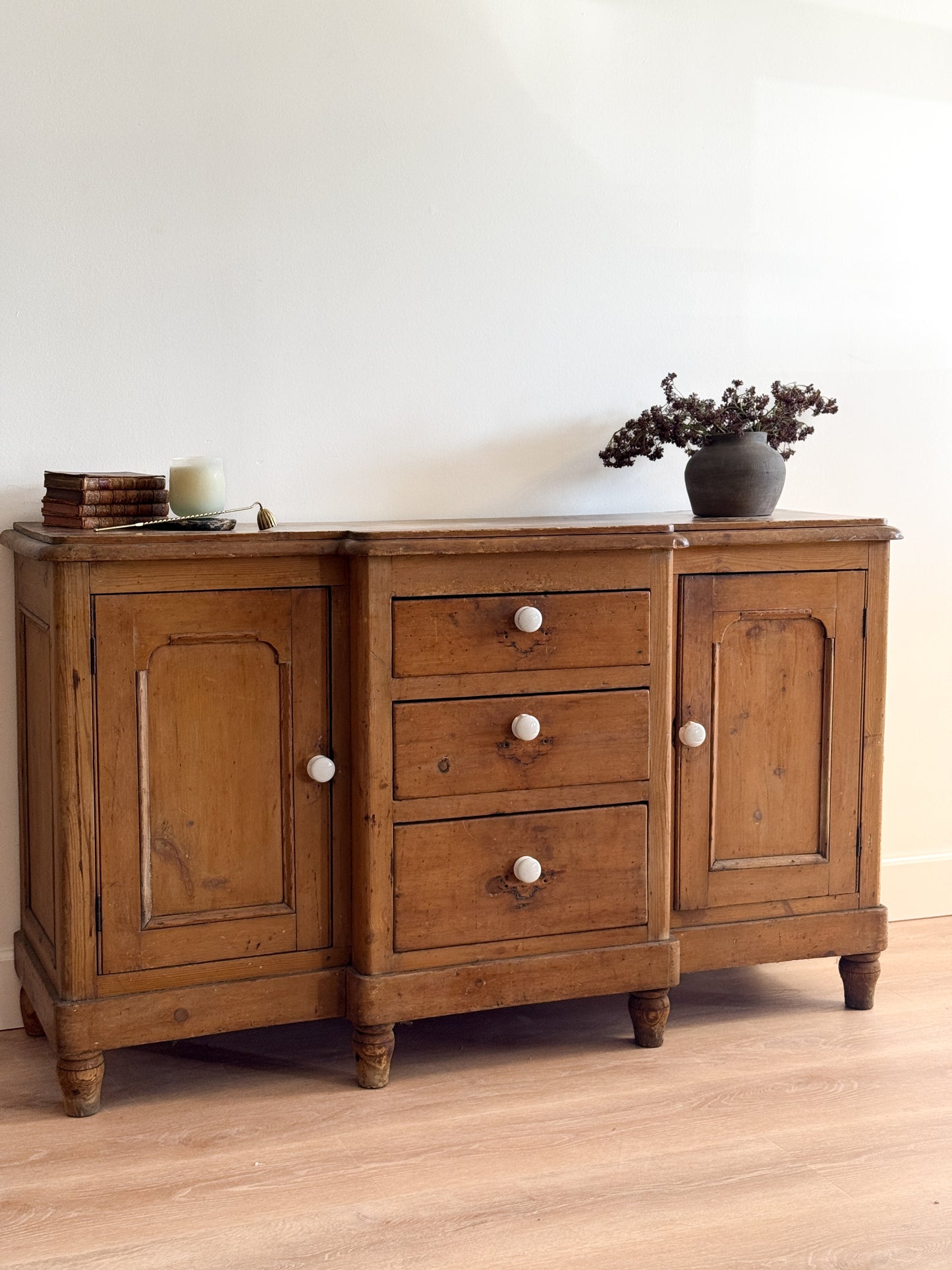 Antique 19th Century English Pine Sideboard