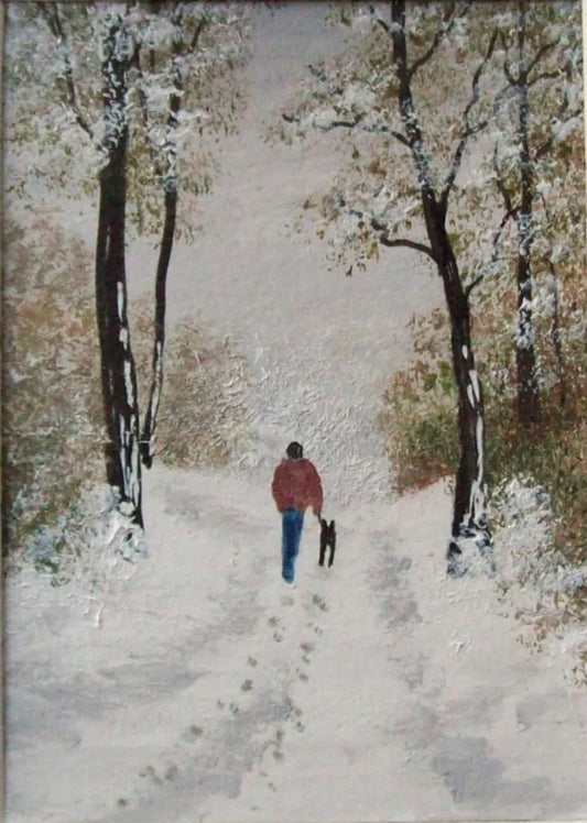 Mini Original Painting, A Winter Morning by Pat Richards