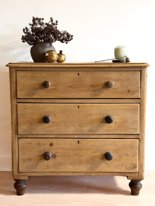 Antique English Pine Dresser, 3 Drawer