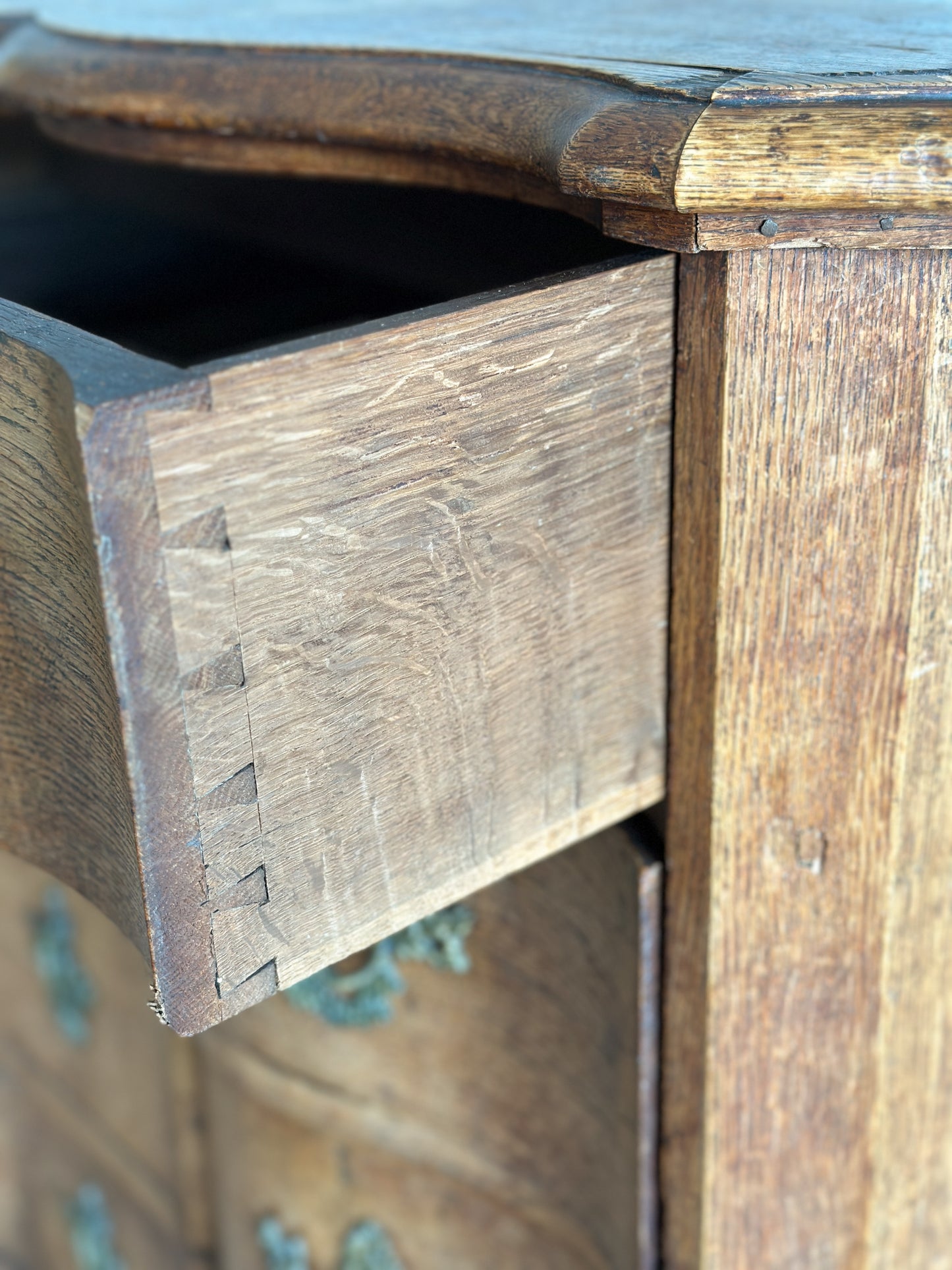 Large Antique French Walnut Commode Arbalette/Chest of Drawers