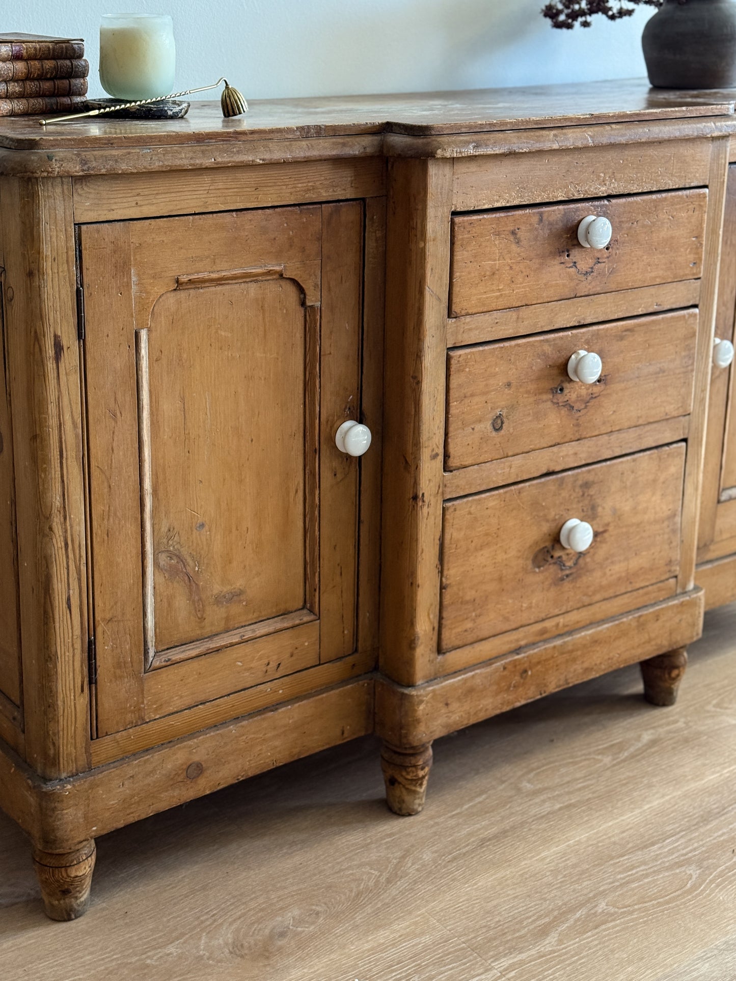 Antique 19th Century English Pine Sideboard