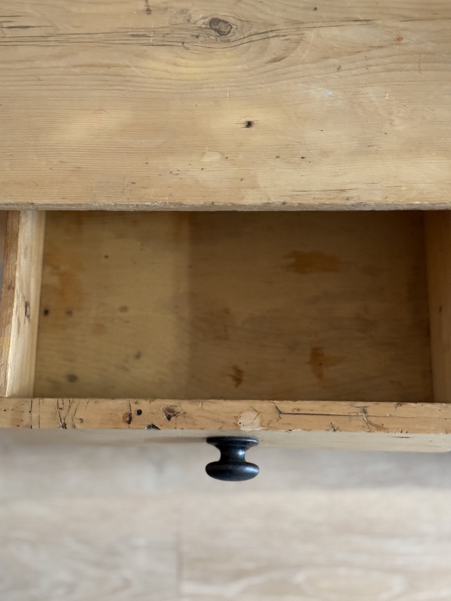 Antique English Pine Accent Table/Desk