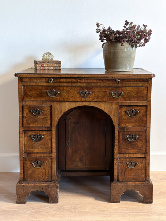 Antique Early 18th Century English Walnut Keyhole Desk