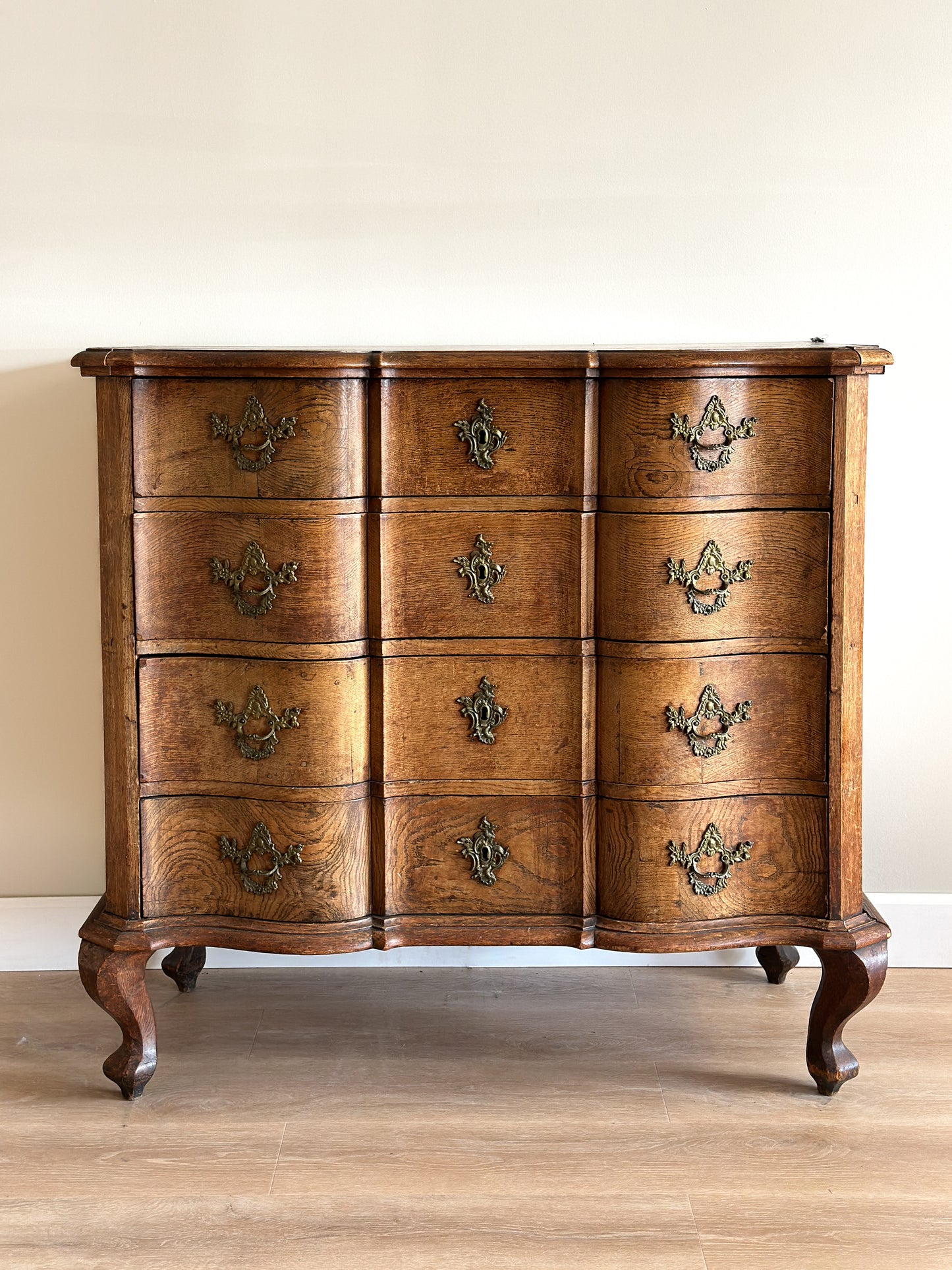 Large Antique French Walnut Commode Arbalette/Chest of Drawers