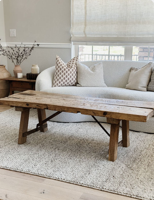 Antique French Oak Butcher Coffee Table