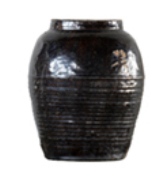 Large Glazed Chinese Vinegar Jar