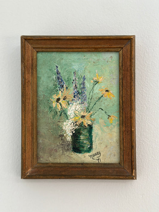 Original Vintage Oil Painting, Floral Bouquet II