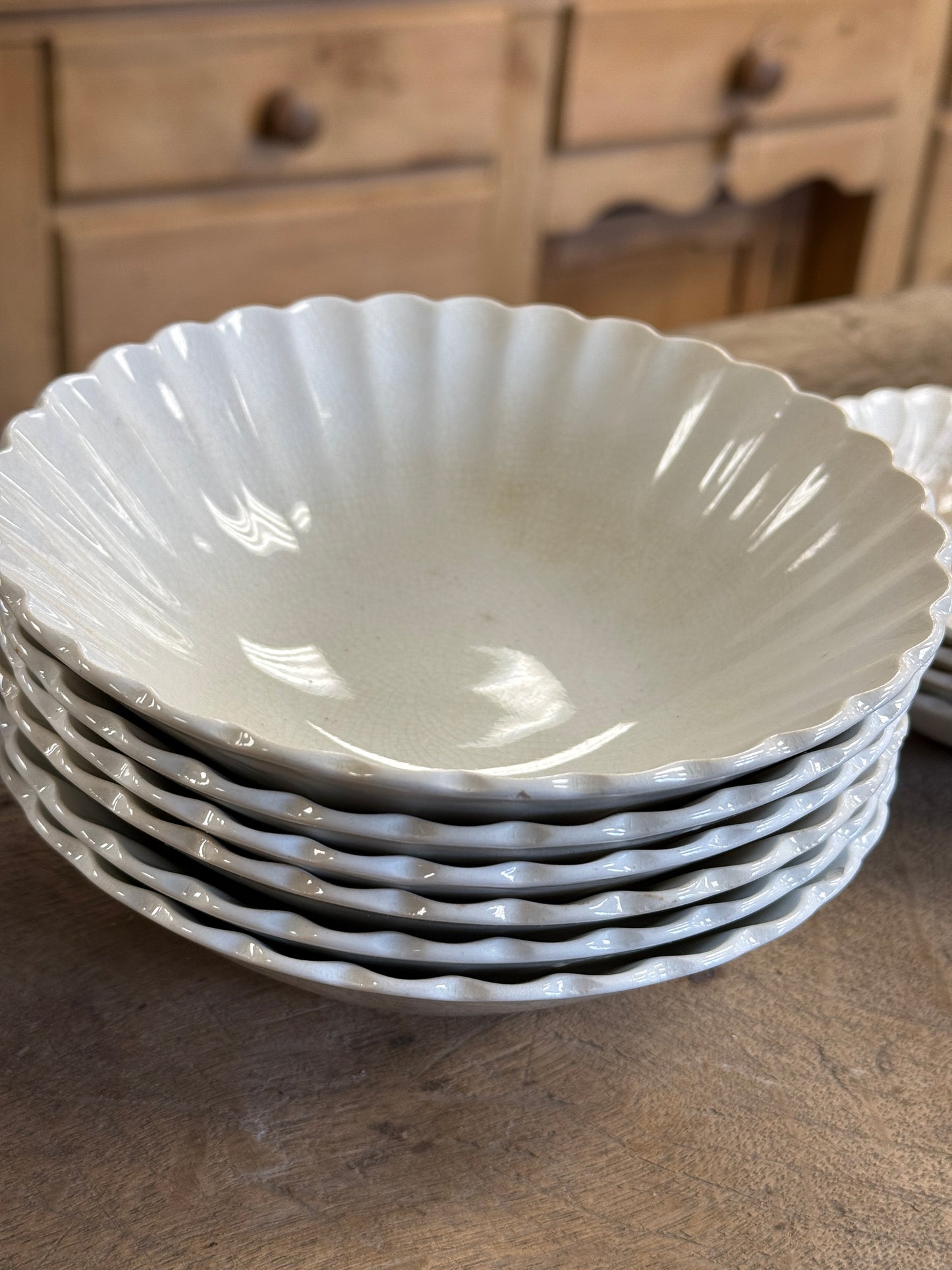 Set of 6 - Antique Ironstone Berry Bowls