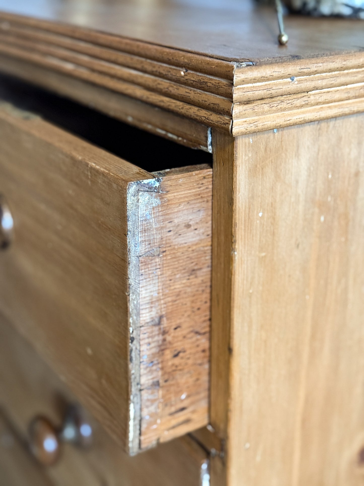 Antique English Pine Dresser, Two over Two Drawer