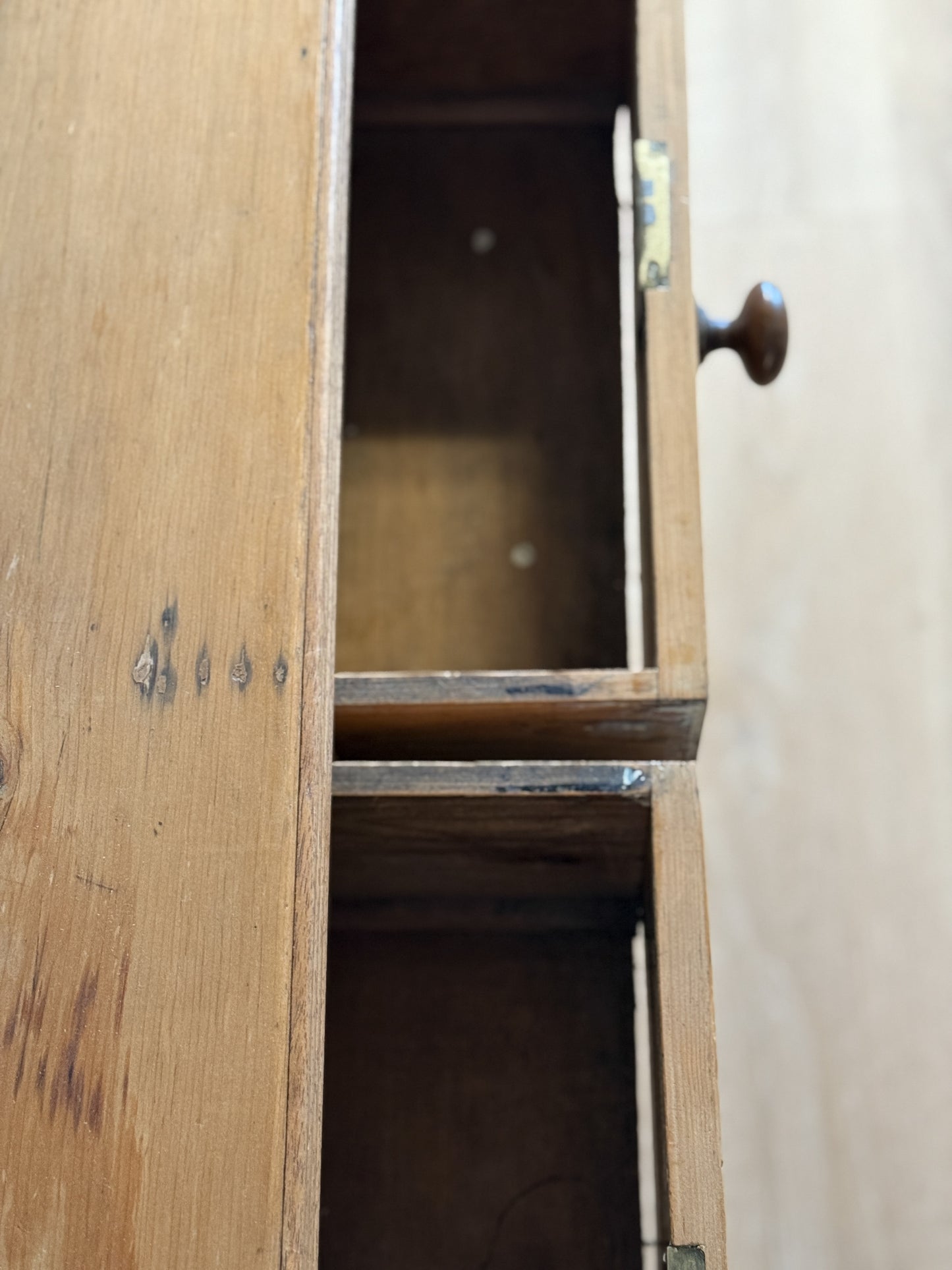 Antique English Pine Dresser, Two over Two Drawer