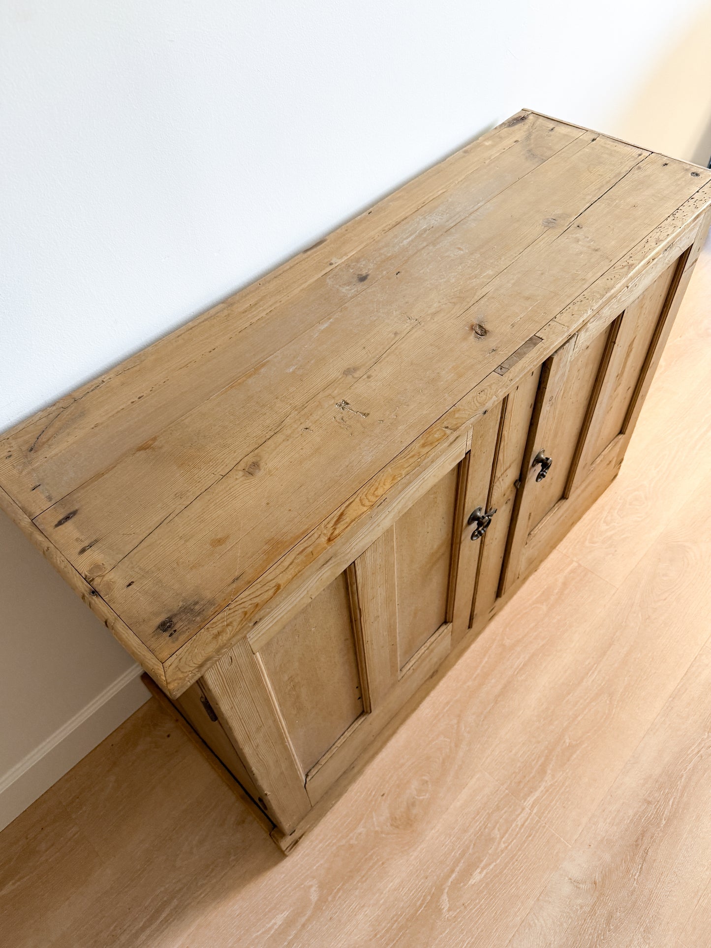 Antique English Pine Sideboard/Cupboard with Interior Storage