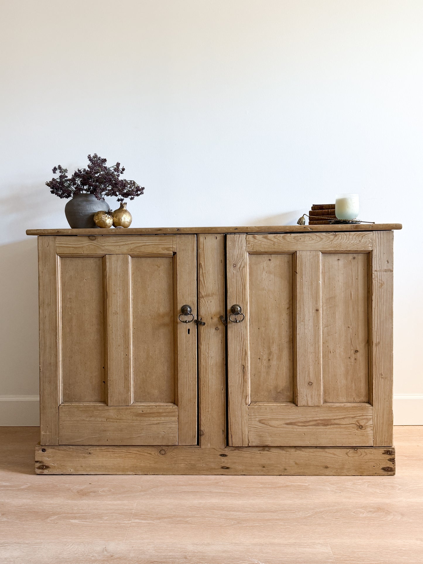 Antique English Pine Sideboard/Cupboard with Interior Storage